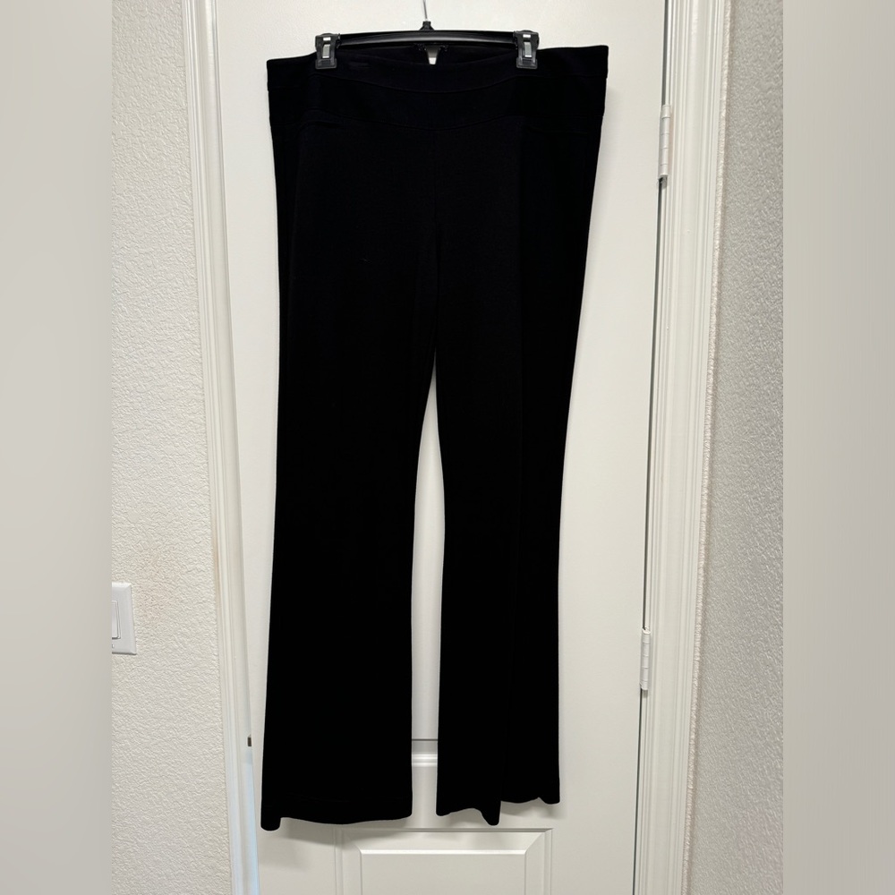 CAbi Black Ponte Knit Back Zip Bootcut Pants #197L Size 14